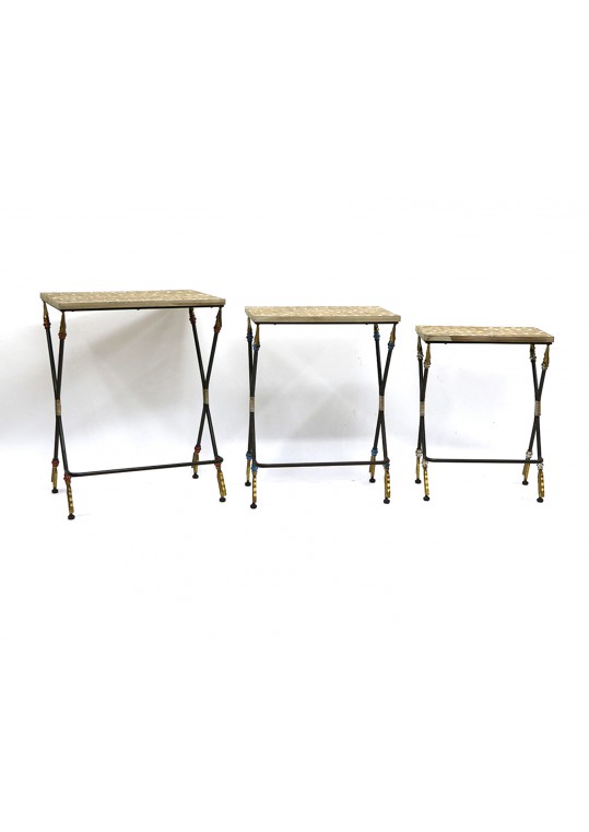 Wooden Folding Table (Set of 3)