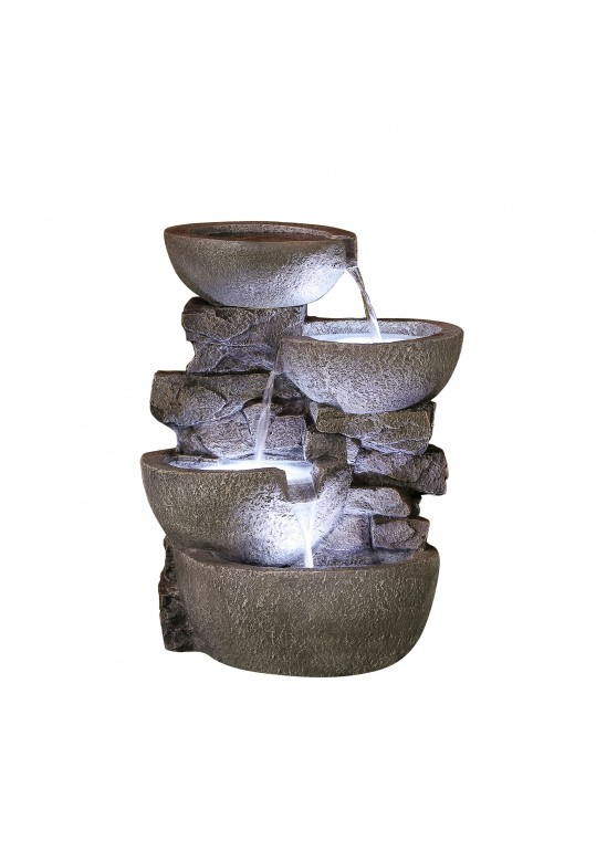 Modern Bowls Fountain with Led Lights