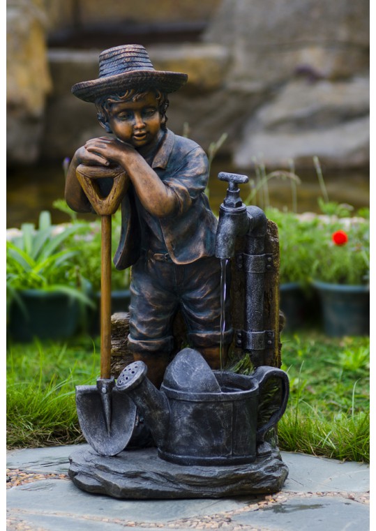 Boy with Bib Tap Water Fountain