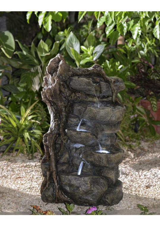 Multi-Tier Rocks Water Fountain with Led Lights