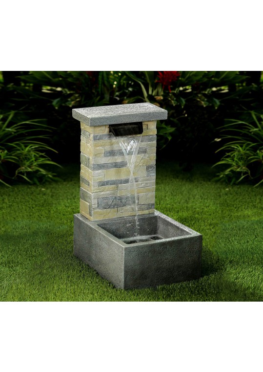 Stone Finish Water Fall Fountain with LED Light