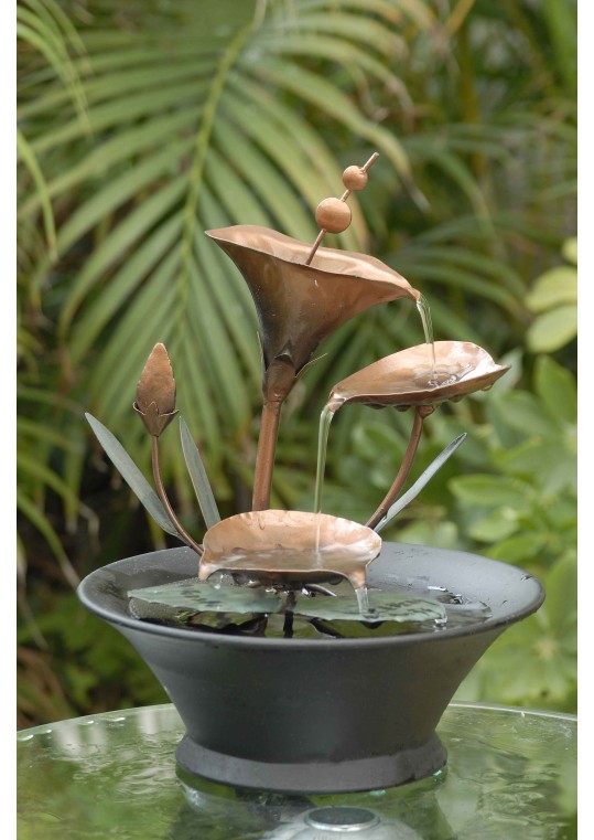Metal Flower Table Top Fountain