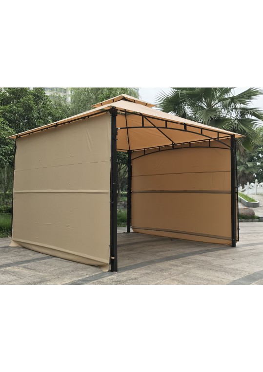 132 Inch x 132 Inch Meta Gazebo With Two Sides Awning