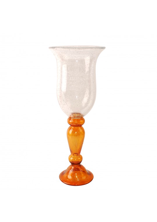 Sozusa 18.1 Inch Glass Pillar Candle Holder (Amber)
