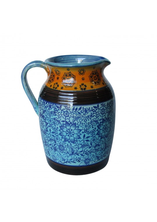 11.4 Inch Yellow & Blue Pattern Pitcher