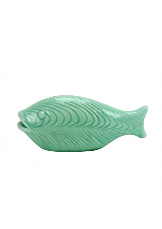 Dara 7.25 Inch Jade colored Decorative Ceramic Fish