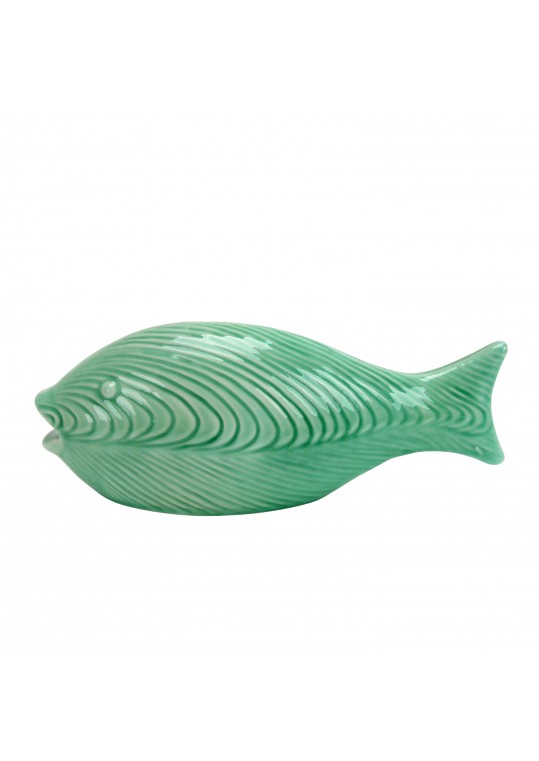 Nisibis 11 Inch Jade colored Decorative Ceramic Fish
