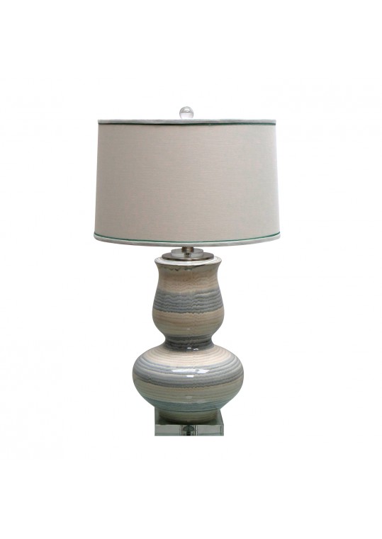 27.5 Inch H Ceramic Table Lamp with Crystal Base