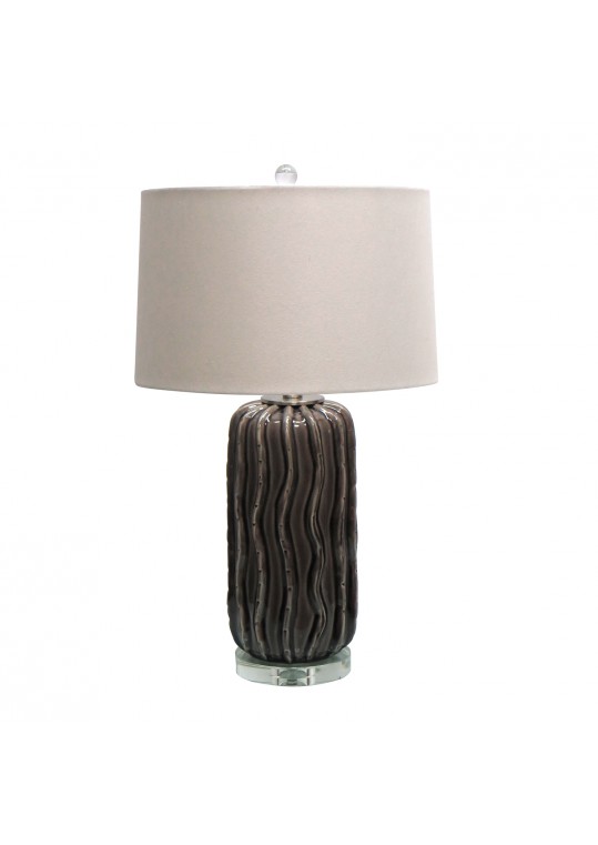 27.75 Inch H Ceramic Table Lamp with Crystal Base