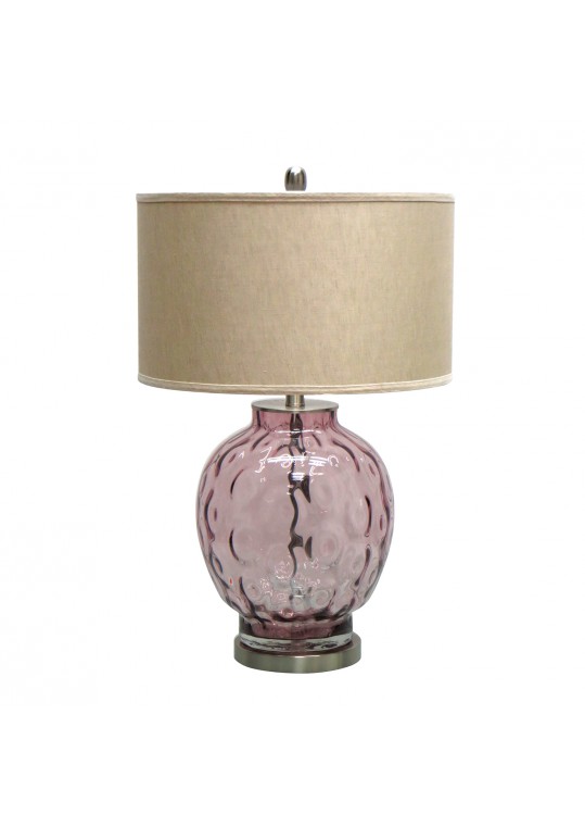 24.5 Inch H Glass Table Lamp with Metal Base