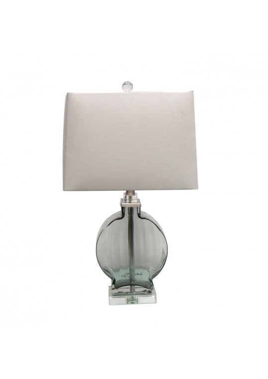 24 Inch H Glass Table Lamp with Crystal Base