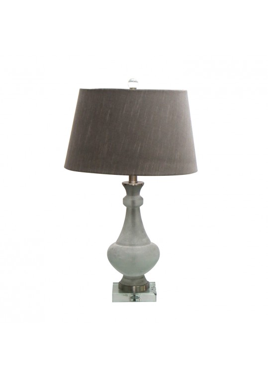 25 Inch H Glass Table Lamp with Crystal Base