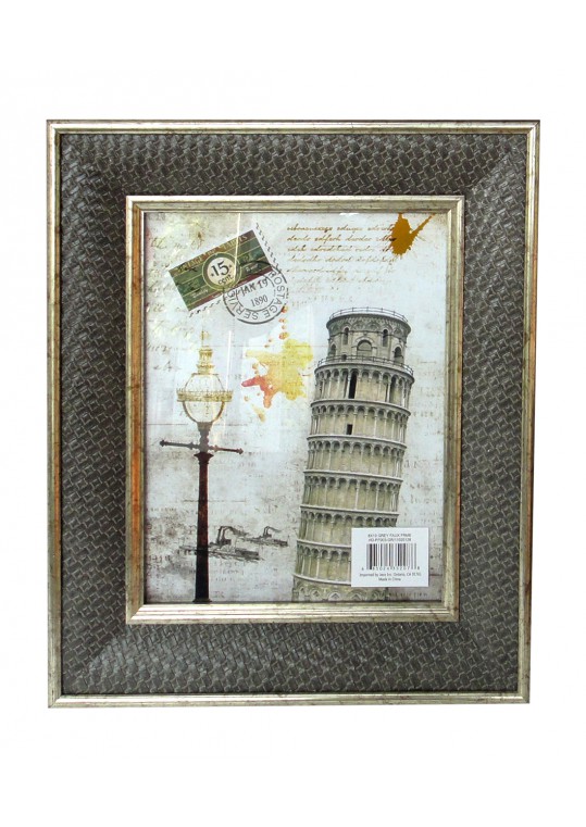 8 Inch x 10 Inch Gray Patterned Photo Frame