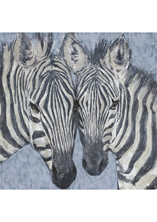 40 Inch Zebra Brothers Oil Painting Wall Decor
