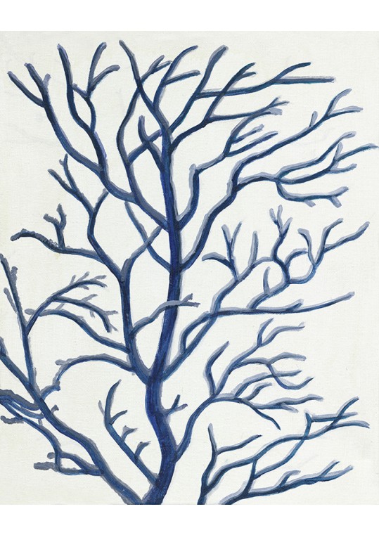 16 x 20 Blue Dried Tree Oil Paint Wall Decor