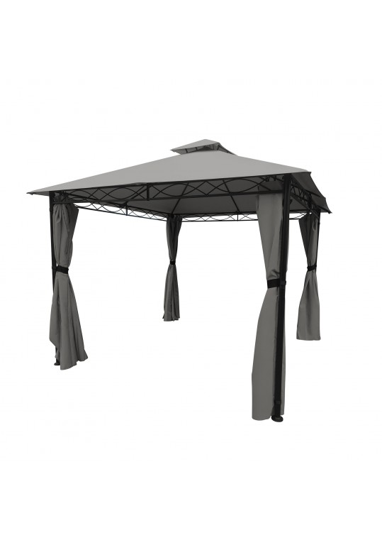10FT X 10FT WITH 2-TIER SOFT TOP GAZEBO/GREY COLOR