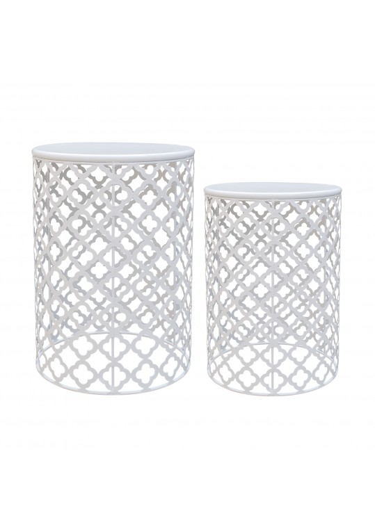 Angel Set of 2 White Side Table