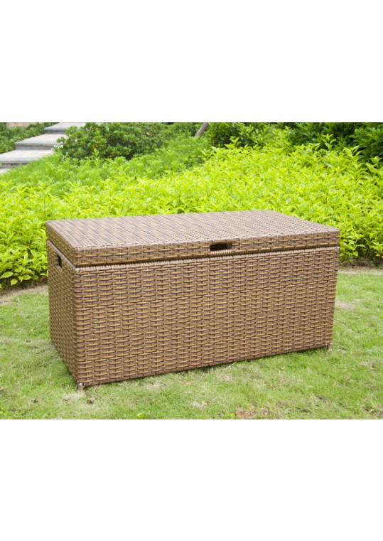 Honey Wicker Patio Furniture Storage Deck Box