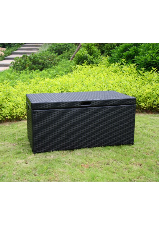 Black Wicker Patio Furniture Storage Deck Box