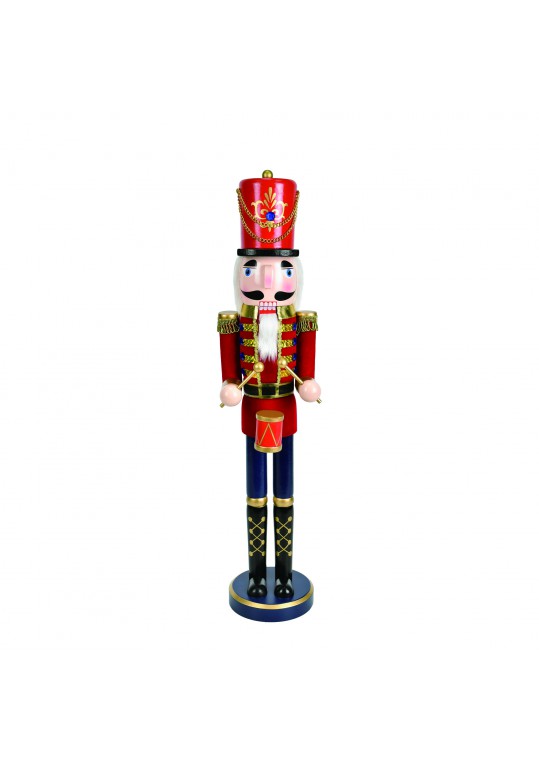24 Inch Red  Nutcracker Drummer Soldier