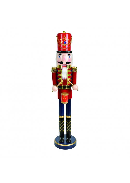 36 Inch Red  Nutcracker Drummer Soldier