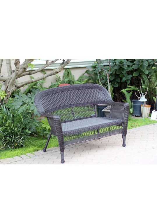 Espresso Wicker Patio Love Seat