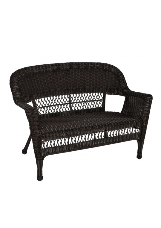 Espresso Wicker Patio Love Seat