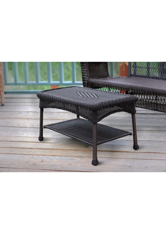 Espresso Wicker Patio Furniture Coffee Table