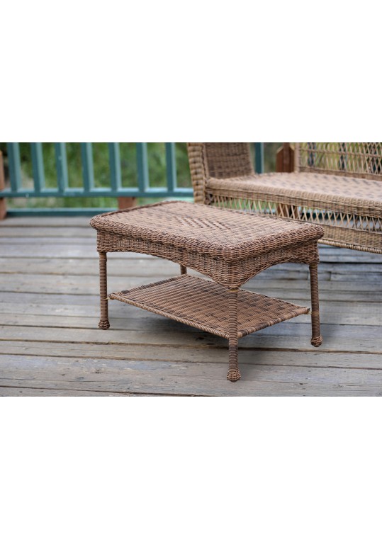 Honey Wicker Patio Furniture Coffee Table