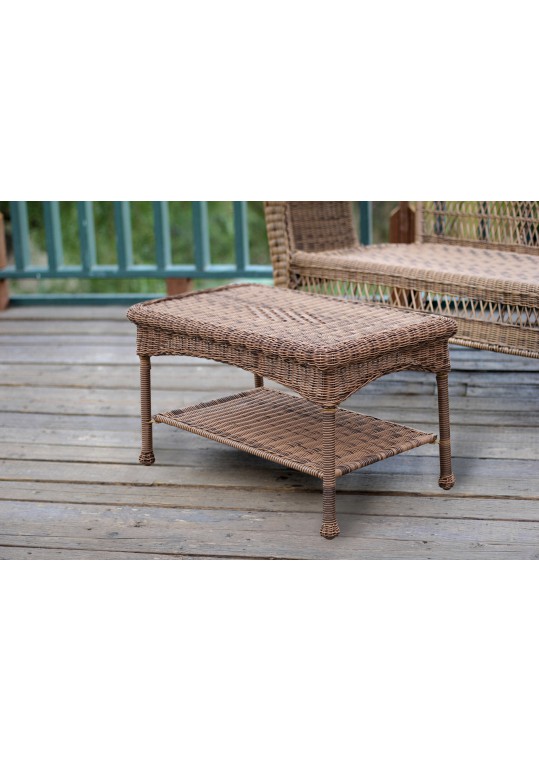 Honey Wicker Patio Furniture Coffee Table