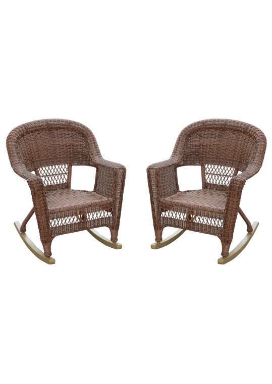 Honey Rocker Wicker Chair Without Cushion -  Set of 2
