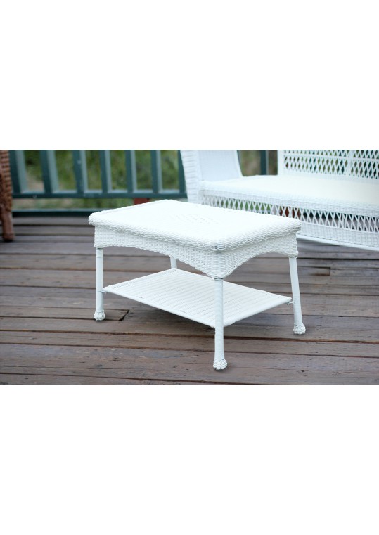 White Wicker Patio Furniture Coffee Table