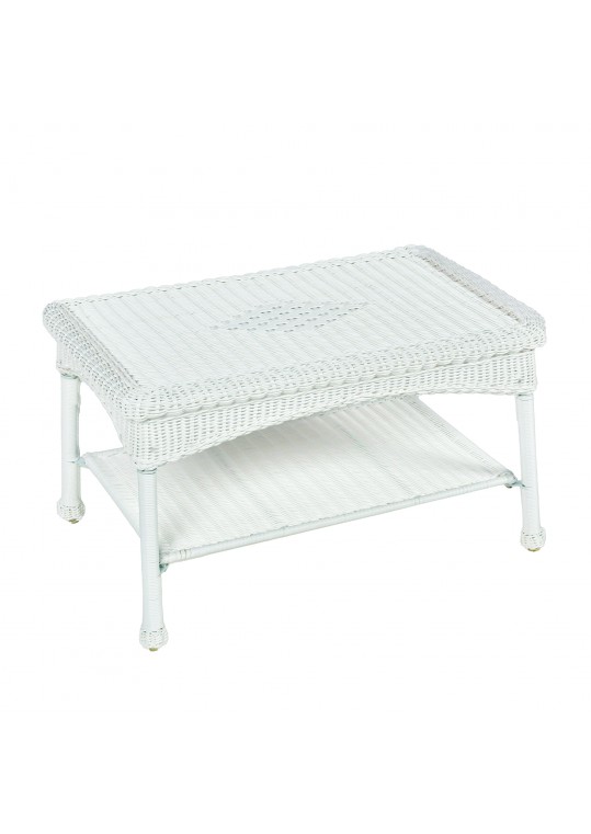White Wicker Patio Furniture Coffee Table