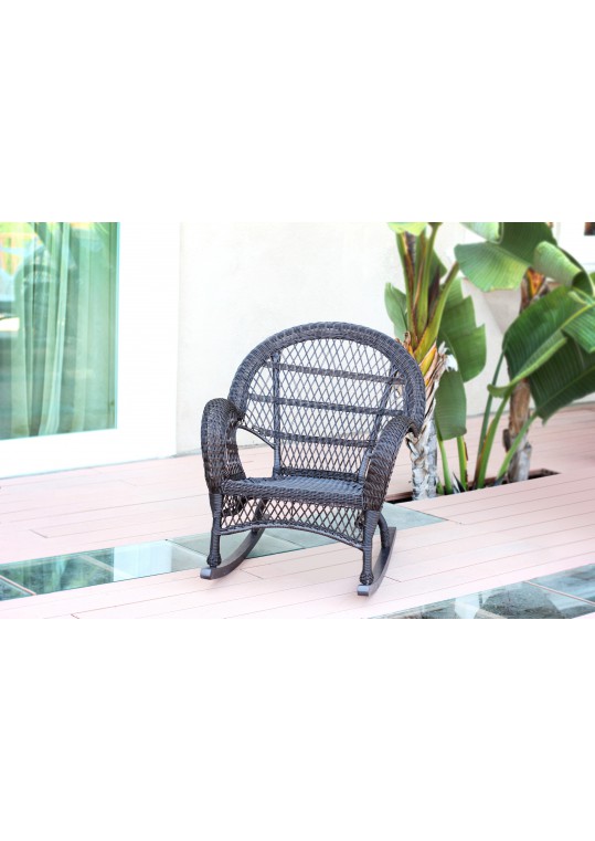 Santa Maria Espresso Rocker Wicker Chair - Set of 4