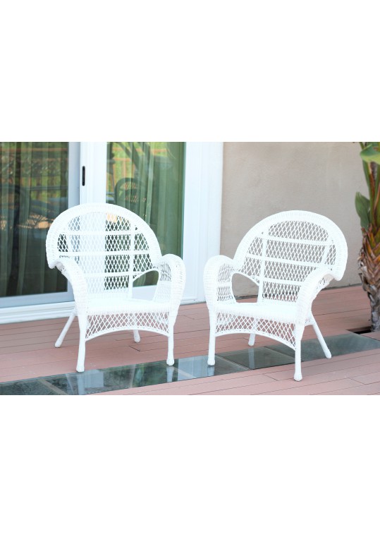 Santa Maria White Wicker Chair - Set of 2