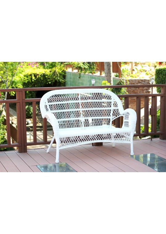 Santa Maria White Wicker Patio Love Seat