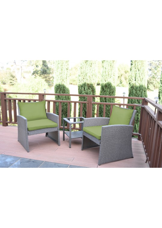 Mirabelle 3 Pieces Bistro Set with 2 Inch Sage Green Cushion