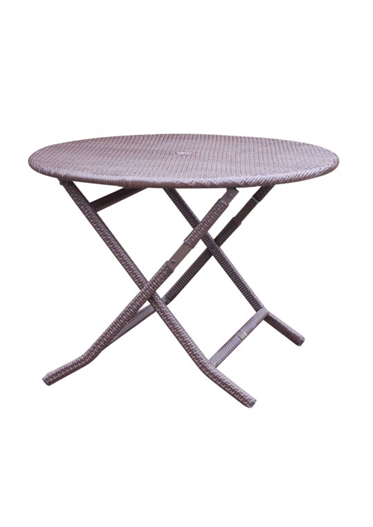 Cafe Round Folding Wicker Table