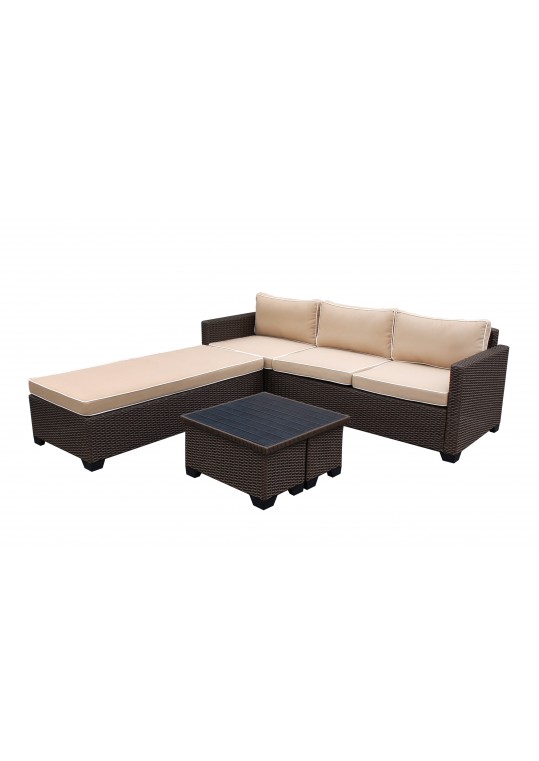 Saint Helena 5pcs Conversation set with Tan Cushions